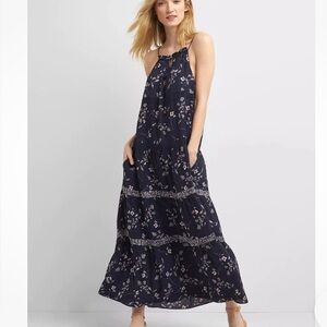 GAP Navy Floral Maxi Dress